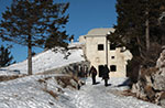 Schneeschuh Wanderung an der Fort Campolongo mit Hilfslinien Plateau Sonntag 3