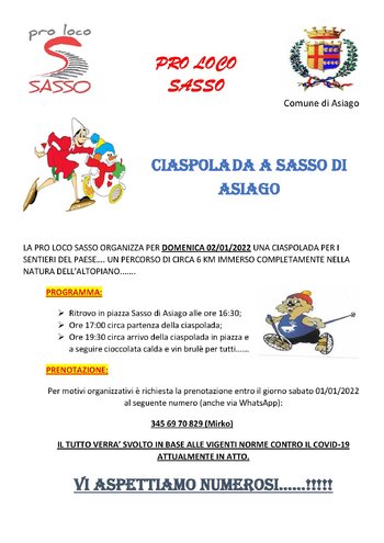 Ciapolada Sasso Asiago 2 gennaio 2021