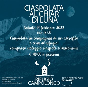 Ciaspolata al chiar di luna al Rifugio Campolongo