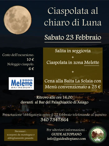 Ciaspolata al chiaro di luna alle Melette con Guide Altopiano - Altopiano di Asiago