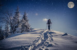 Moonlight Mount Lisser hike with snowshoes or ski mountaineering - 10 January 2020