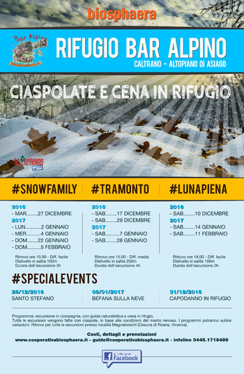 Ciaspolate con cena al Rifugio Bar Alpino - Stagione invernale 2016/17, Altopiano di Asiago