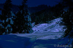 Alphütte Bar Nacht Schneeschuhwandern, Asiago Hochebene.26 März