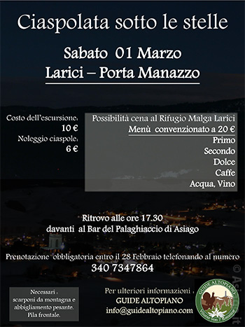 Ciaspolata Notturna a Cima Larici Ciaspolata Notturna a Cima Larici