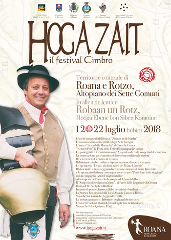 Hoga Zait 2018 - Il festival Cimbro dell'Altopiano a Roana e frazioni - Dal 12 al 22 luglio 2018