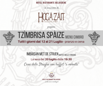 Menu cimbro Belvedere Hoga Zait 2019 Menu cimbro Belvedere Hoga Zait 2019