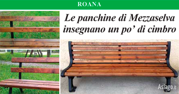 Panchine a Mezzaselva con scritte in cimbro