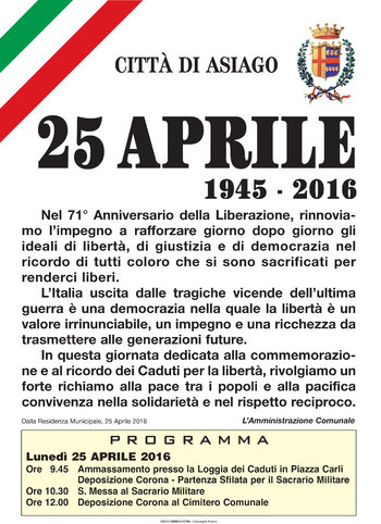 25 aprile 2016 asiago