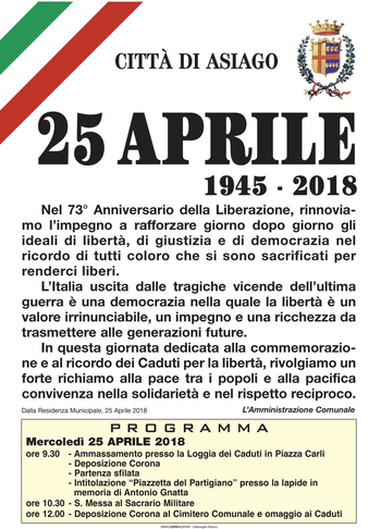 25 aprile 2018 ad Asiago