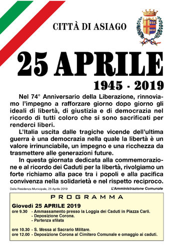 25 aprile 2019 ad Asiago