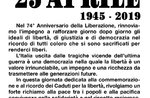 Cerimonia per la Festa della Liberazione ad Asiago - 25 aprile 2019