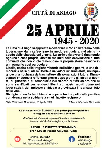 25 aprile 2020 Asiago 25 aprile 2020 Asiago