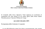 Cerimonia di inumazione di sei caduti ignoti della Prima Guerra Mondiale al Sacrario di Asiago - 4 dicembre 2019