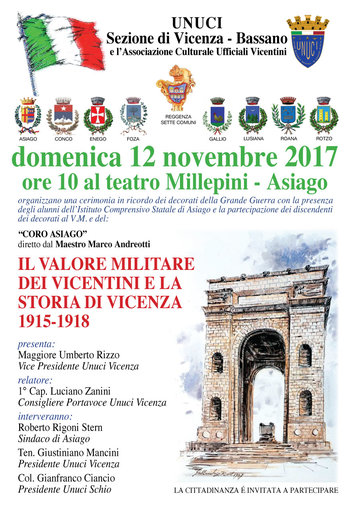 Cerimonia ai decorati al Valore Militare nella Grande Guerra ad Asiago