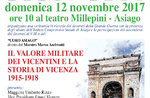 Cerimonia in ricordo dei decorati al Valor Militare nella Grande Guerra - Asiago - 12 novembre 2017