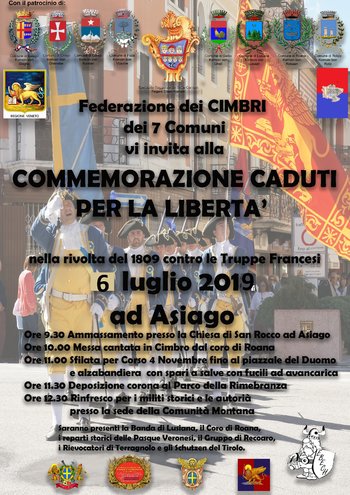 Commemorazione Caduti Libertà ad Asiago 2019