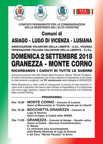 Commemorazione Granezza 2018 Commemorazione Granezza 2018