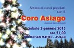 Concerto di canti popolari e natalizi con il Coro Asiago, sabato 3 gennaio 2015