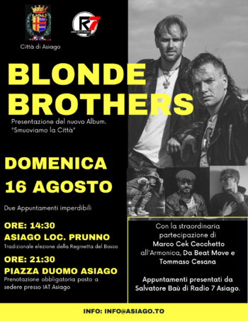 Blonde Brothers Festa del Prunno 16 agosto 2020 Asiago