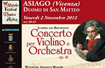 Oficina Musicum in concerto, Asiago Duomo di San Matteo Venerdì 2 novembre