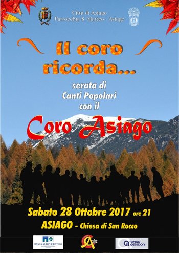 Concerto coro asiago - 28 ottobre 2017