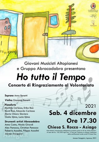 Concerto dei Giovani Musiscisti Altopianesi ad Asiago 24 novembre 2021