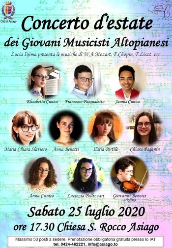 Concerto d'estate Giovani Musicisti altopianesi - 25 luglio 2020