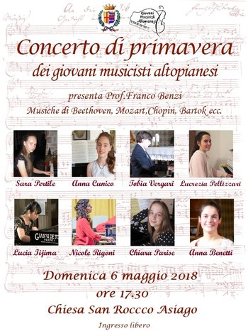 Concerto di primavera dei Giovani Musicisti Altopianesi ad Asiago Concerto di primavera dei Giovani Musicisti Altopianesi ad Asiago