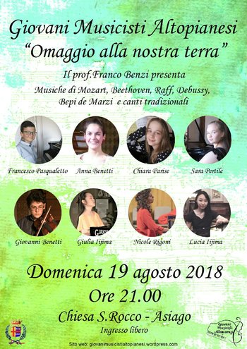 concerto giovani musicisti altopianesi 19 agosto 2018