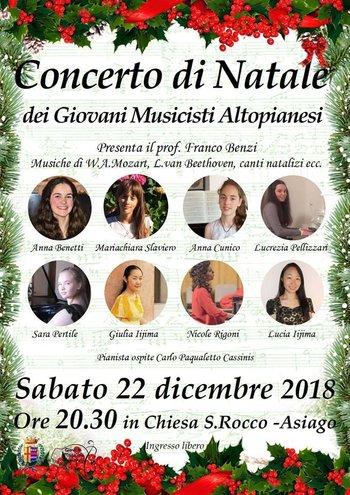 Concerto Natale Giovani Musicisti Altopianesi ad Asiago