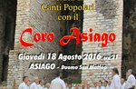"Summer concert" of the choir in the Cathedral of Saint Matthew, Asiago August 18, 2016