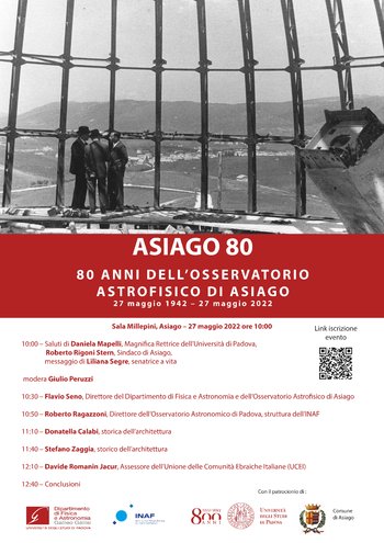 80 anni dell'Osservatorio di Asiago conferenza 27 maggio 2022