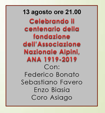 Colloqui dell'Altipiano - 13 agosto 2019 Colloqui dell'Altipiano - 13 agosto 2019