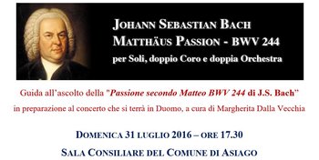 Conferenza bach 31 luglio 2016 asiago Conferenza bach 31 luglio 2016 asiago