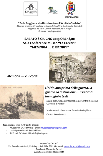 Conferenza storia Altopiano Museo Le Carceri 