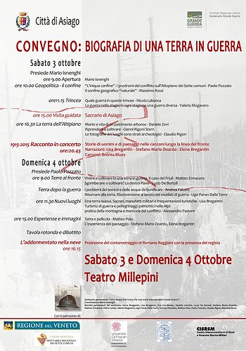 Convegno "Biogragia di una terra in guerra" Asiago 2015 Convegno "Biogragia di una terra in guerra" Asiago 2015
