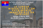 Convegno "LE LINGUE MINORITARIE: UN PATRIMONIO IMMATERIALE DA TUTELARE" ad Asiago - 6 aprile 2019