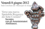 Meeting with administrators Altopianesi, Friday June 8, 2012, municipality