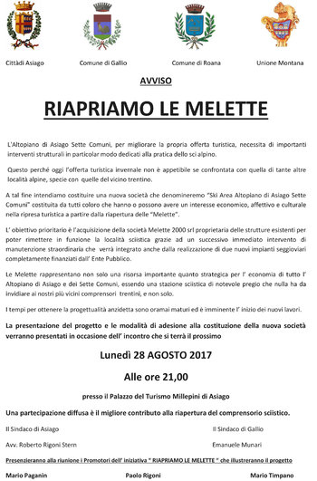 Melette 2000 riunione 28 agosto 2017