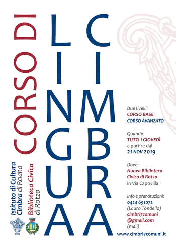 Corso cimbro 2019/20 - Roana