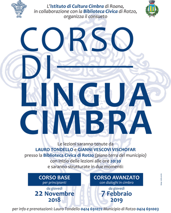 Corso di cimbro 2018 19