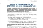 Training course for economic operators of the Plateau in Asiago - 7, 14 and 21 October 2019