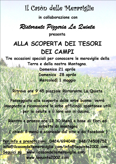 Locandina alla scoperta dei tesori dei campi Locandina alla scoperta dei tesori dei campi
