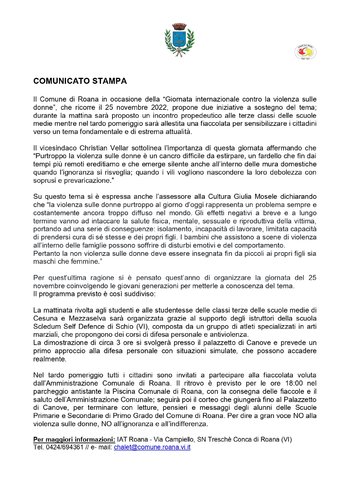 Comunicato stampa 25 nov 2022 contro violenza sulle donne Comunicato stampa 25 nov 2022 contro violenza sulle donne
