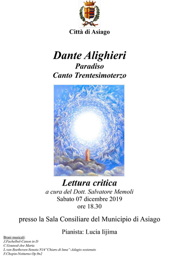 Lettura Divina Commedia con Memoli - Asiago Lettura Divina Commedia con Memoli - Asiago