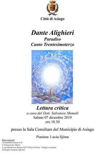 Lettura Divina Commedia con Memoli - Asiago