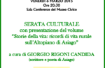 "STORIE DELLA VITA: RICORDI DI VITA RURALE SULL'ALTOPIANO DI ASIAGO",  6 marzo