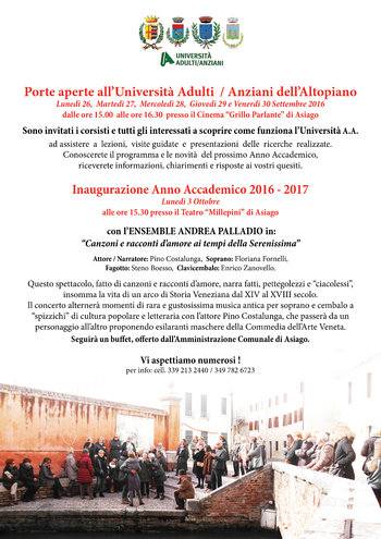 Universita adulti 2016 manifesto Universita adulti 2016 manifesto