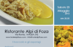 Spring at Alpine restaurant table Foza, May 23, 2015