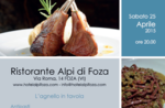 Primavera a tavola, Ristorante Alle Alpi,  Altopiano di Asiago, 25 aprile 2015